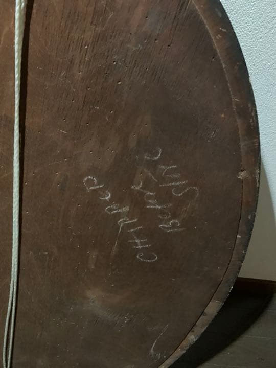 アンティーク　ミラー　90年前　希少　オーバル型　大型鏡　壁掛け鏡　イタリア製