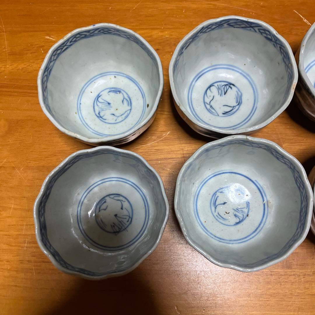 蛸唐草模様　蕎麦猪口　骨董品　アンティーク