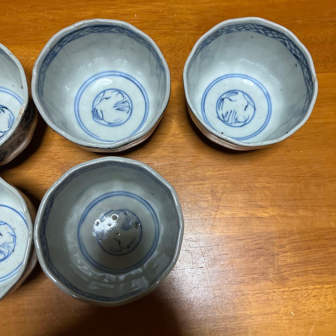 蛸唐草模様　蕎麦猪口　骨董品　アンティーク