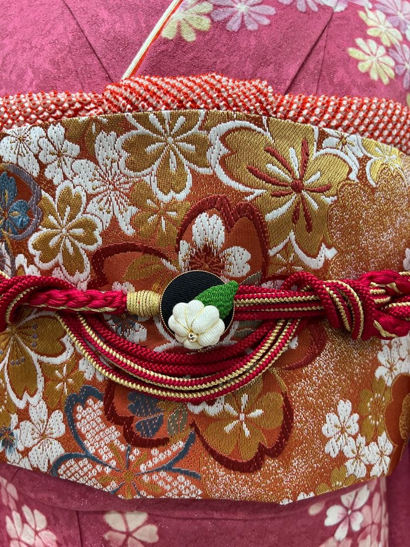 振り袖　フルセット　長襦袢付　ピンク　成人式　金彩加工　刺繍入り　銀通し　704