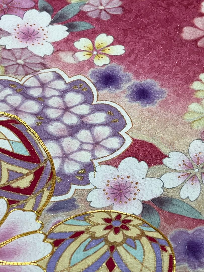 振り袖　フルセット　長襦袢付　ピンク　成人式　金彩加工　刺繍入り　銀通し　704