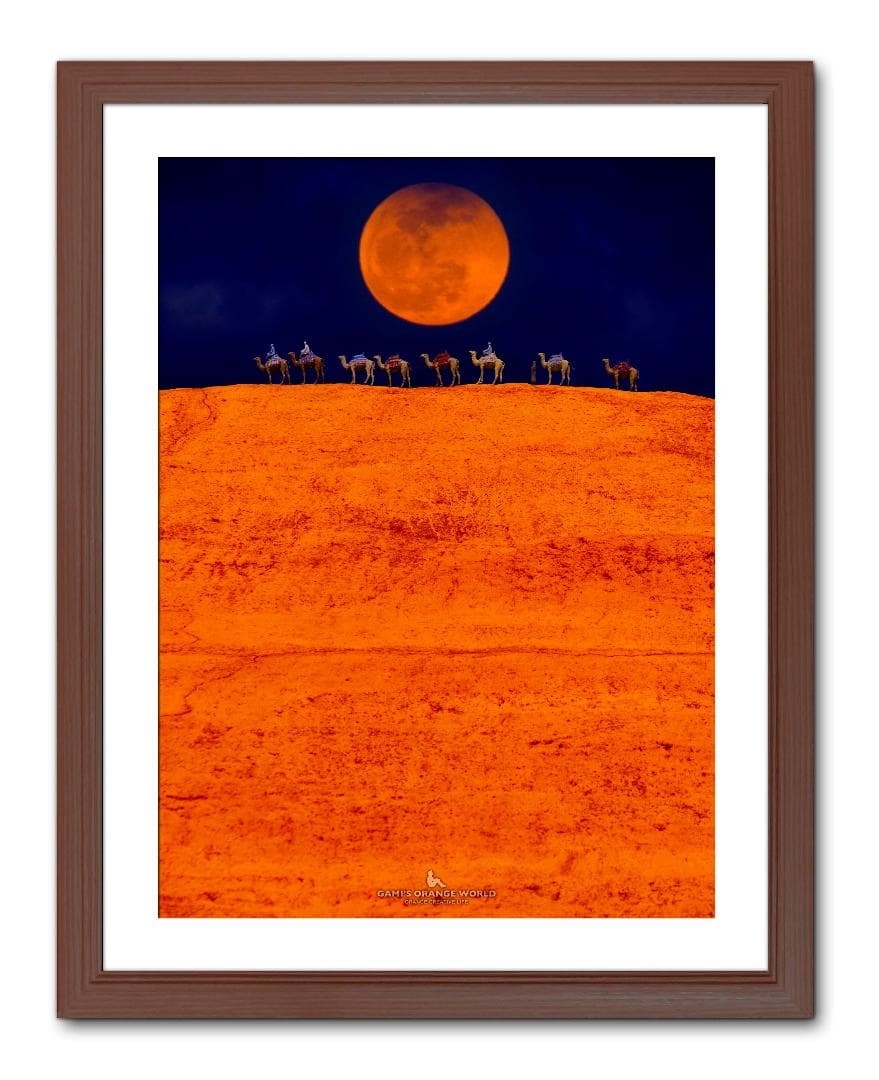 アート写真【A3サイズ】ORANGE JOURNEY（オレンジの旅）木製額入り
