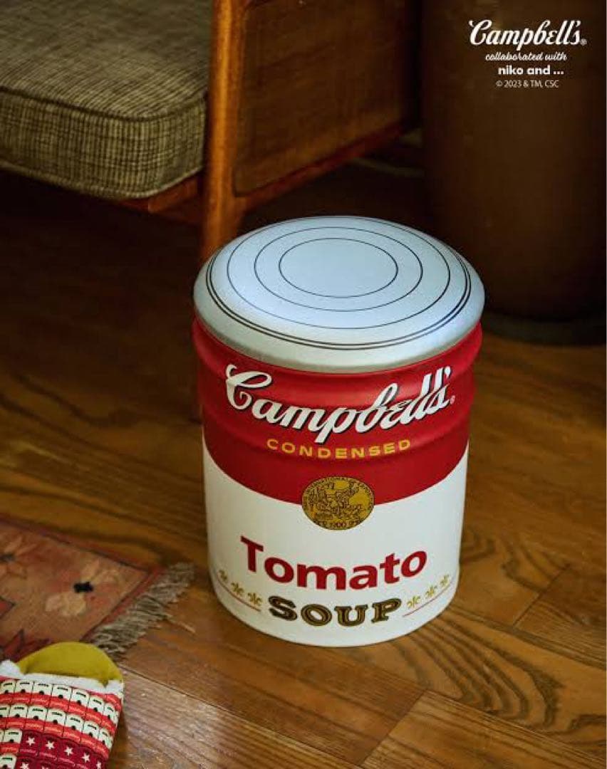 限定　キャンベル トマトスープスツール　ニコアンド　イス　小物入れ　置物