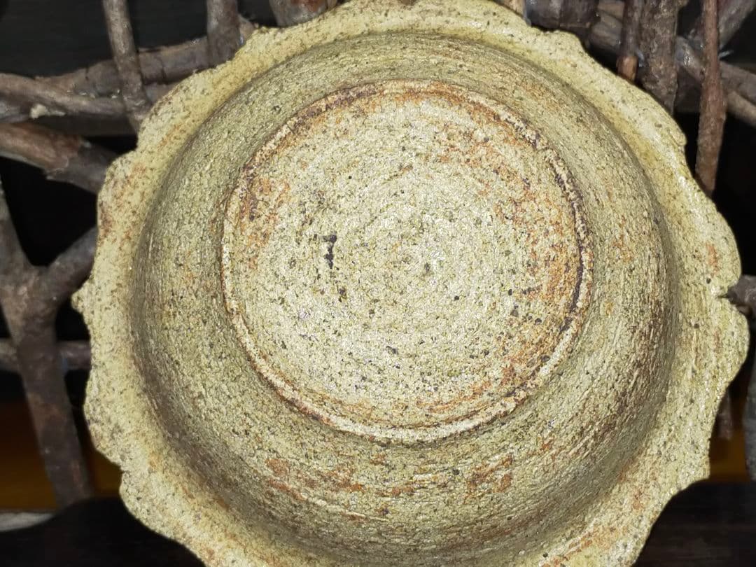 ♥時代　黄瀬戸　鉢　木箱付き　美濃焼　骨董　古玩