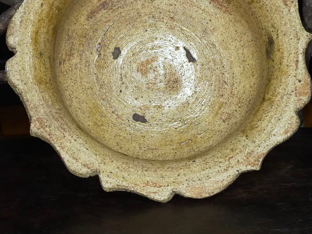 ♥時代　黄瀬戸　鉢　木箱付き　美濃焼　骨董　古玩