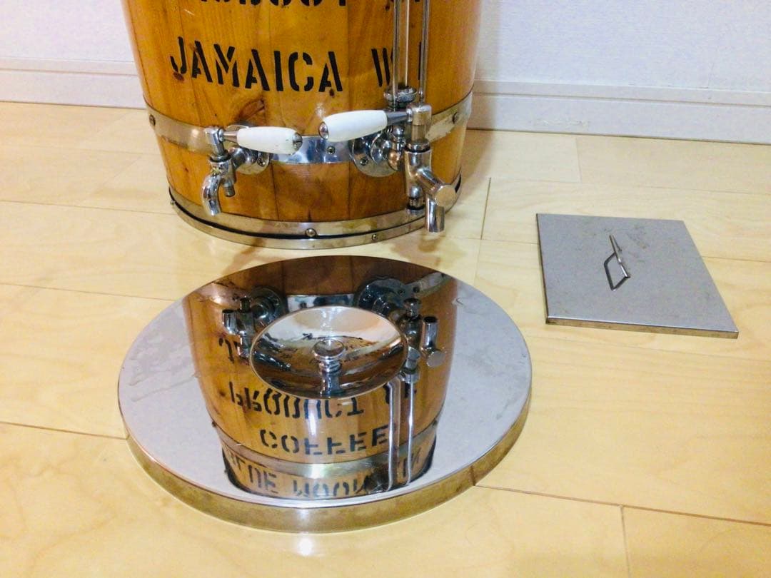 業務用 アンティーク 氷冷式アイスコーヒーサーバー 木樽型 店舗什器