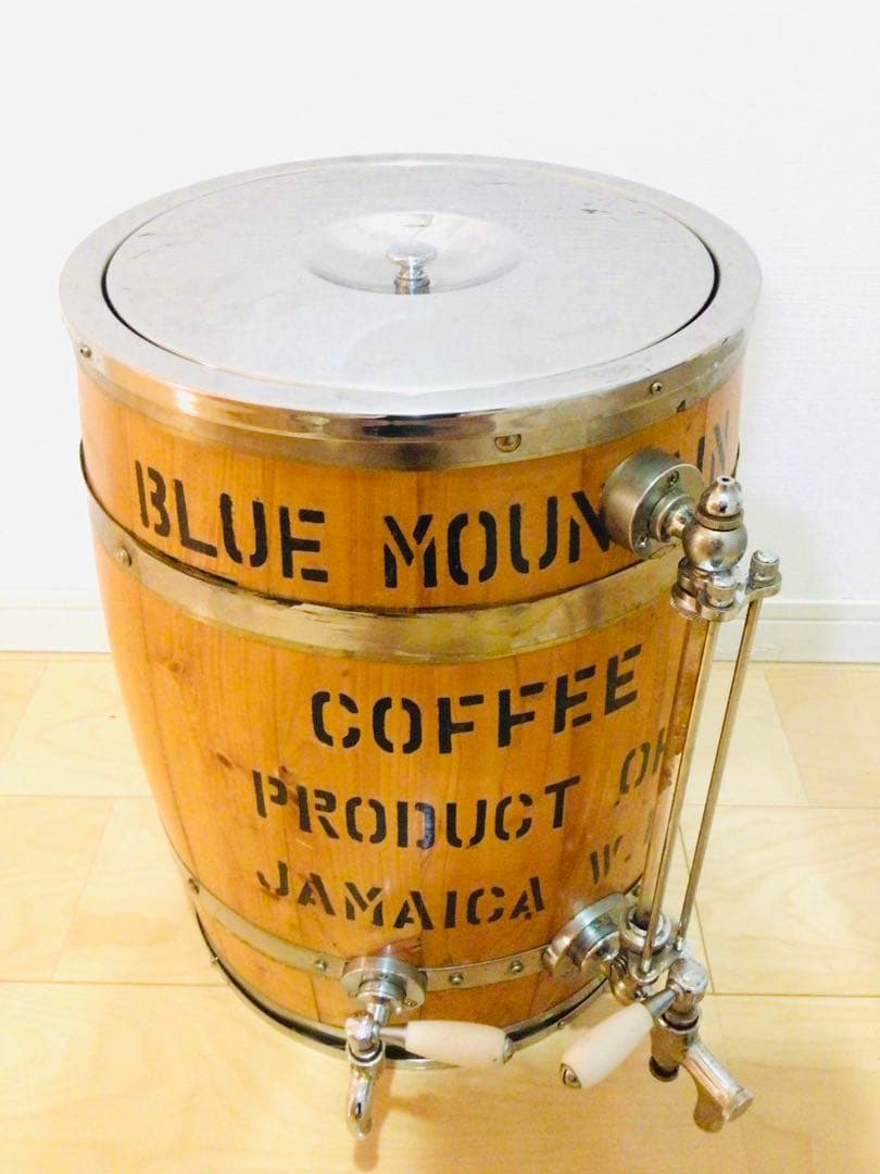 業務用 アンティーク 氷冷式アイスコーヒーサーバー 木樽型 店舗什器