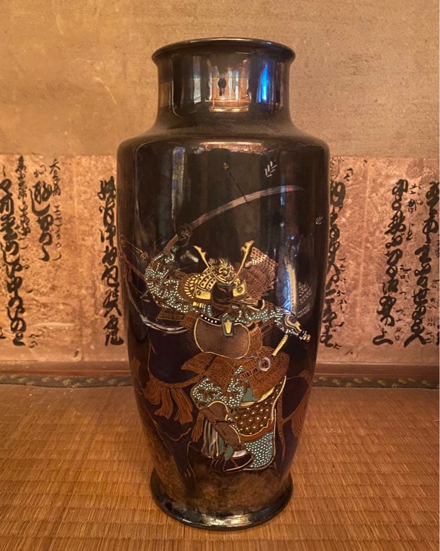 秀山　花瓶　Japan Vintage samurai