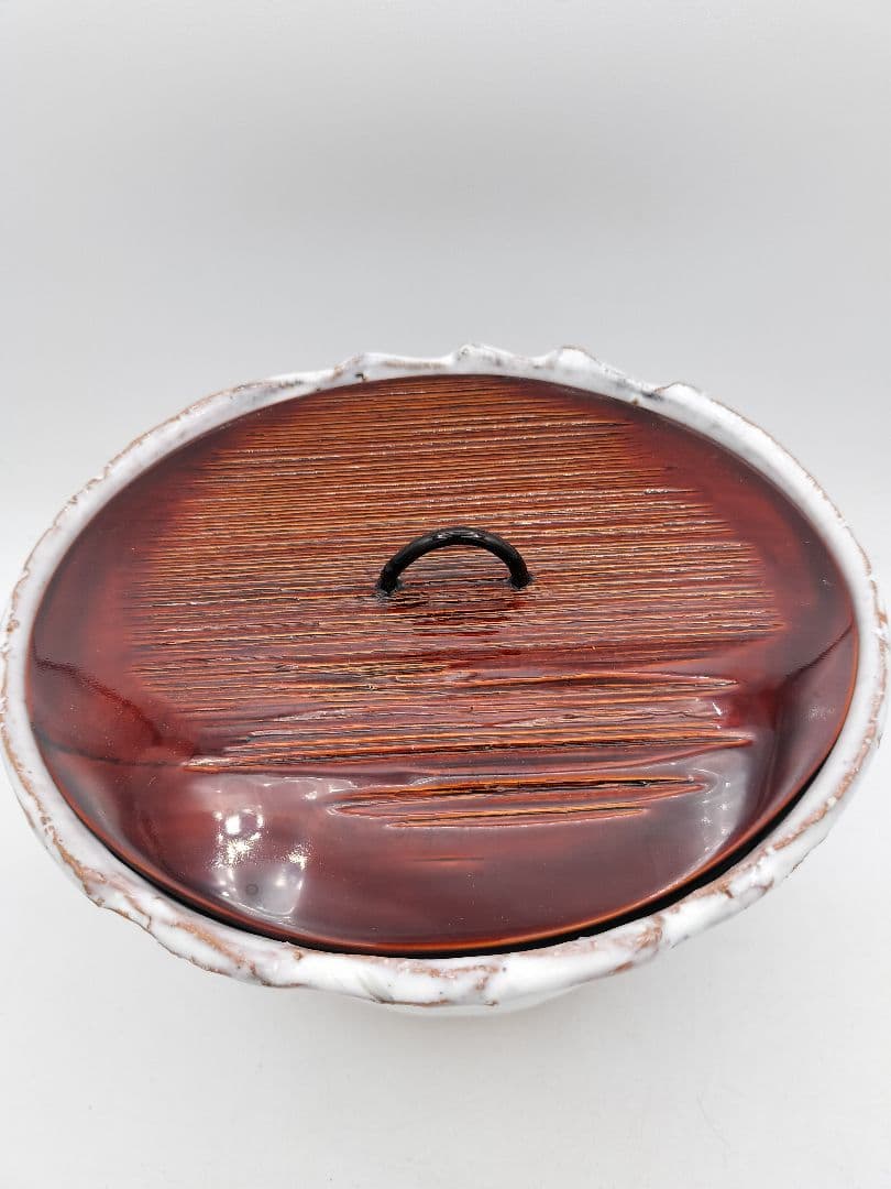 c153 水指　萩焼 塗蓋付 渋谷泥詩 木箱 茶道具 古物