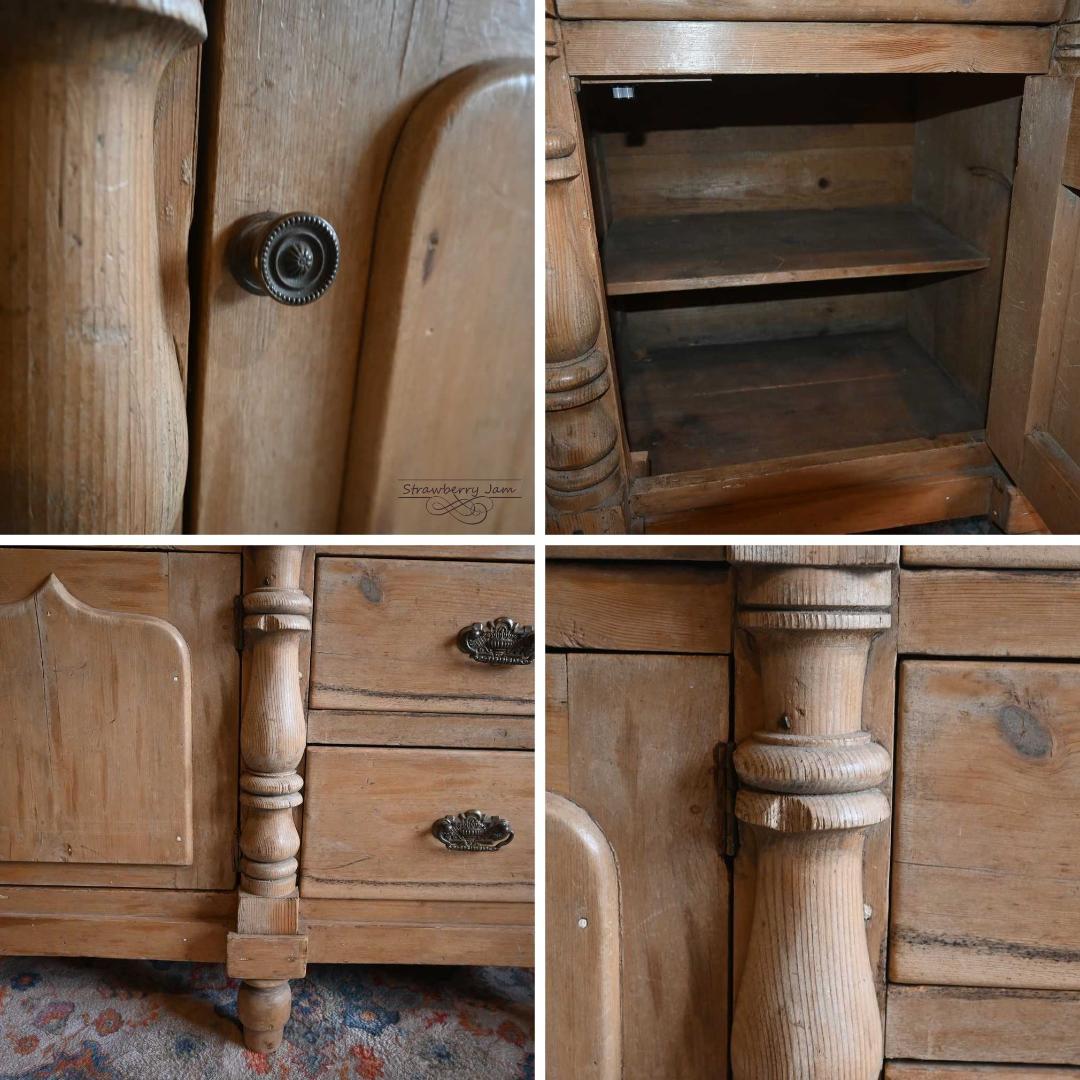 IFU-417 英国アンティーク パインチェスト 収納 チェスト キッチンボード