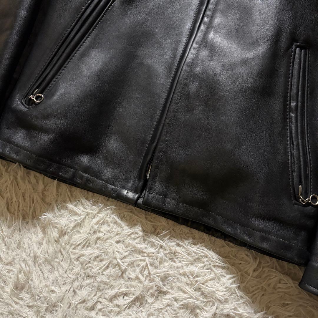 美品/希少✨schott ライダースジャケット　シングル　641 ブラ