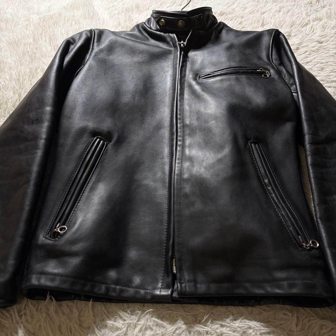 美品/希少✨schott ライダースジャケット　シングル　641 ブラ