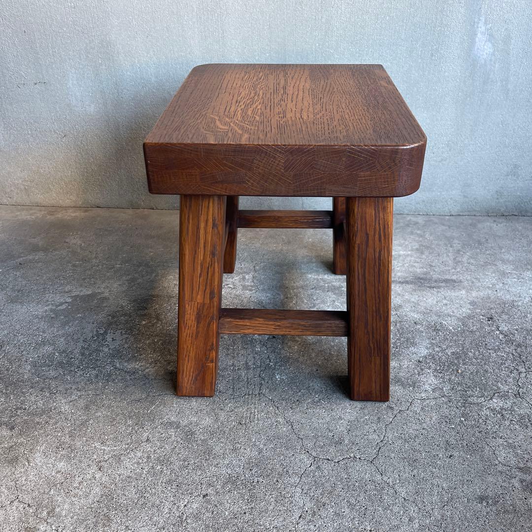 美品　イタリア　木製スツール　オーク材　子供椅子　花台　踏み台　ビンテージ