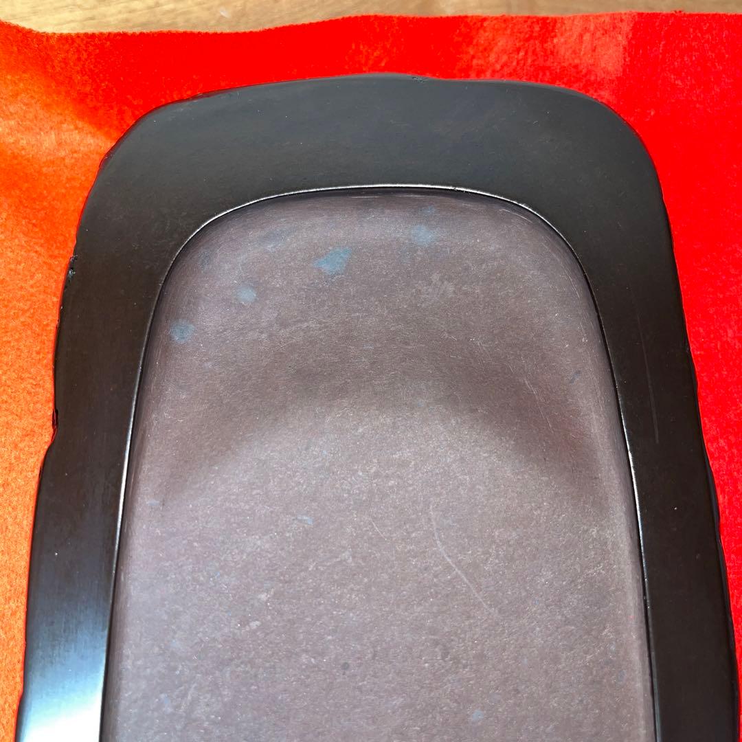 ⭕️赤間硯　新品美品　下井唯石　野面硯　弘雲堂　硯縁ツルツル　女性好み作品