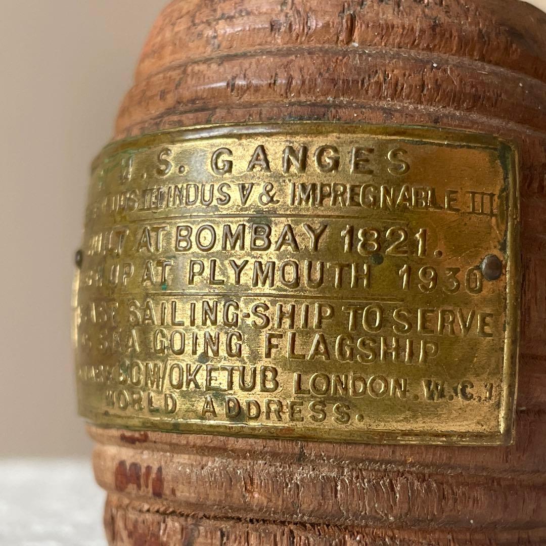 イギリス海軍 戦艦 ウォースパイト ガンジス 他 楊枝入れ 小物入れ チーク