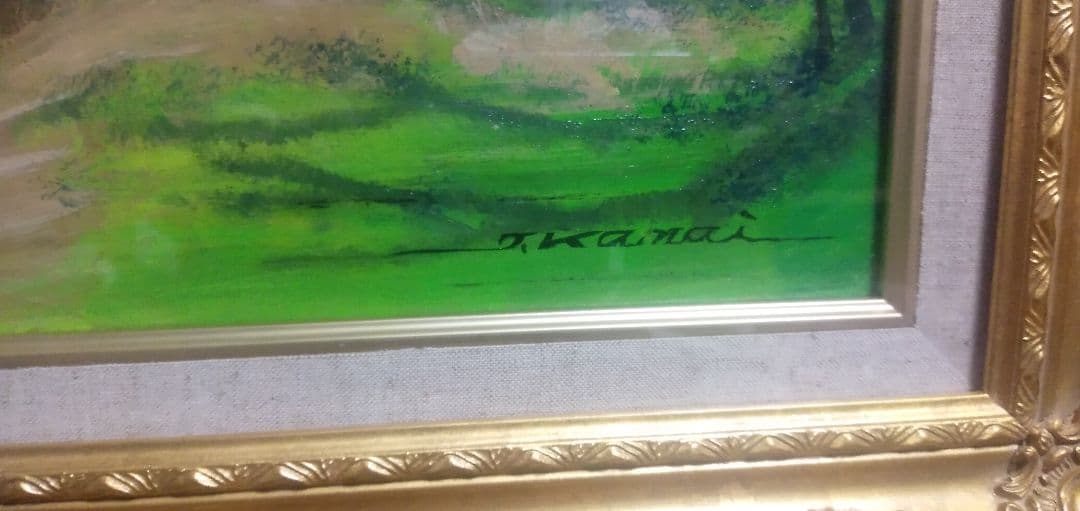 金井徳夫の直筆6号油絵です