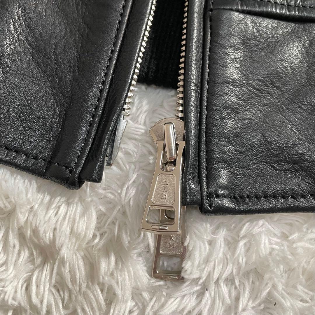 AKM レザージャケット カウハイド ダイヤキルティング スタンドカラー