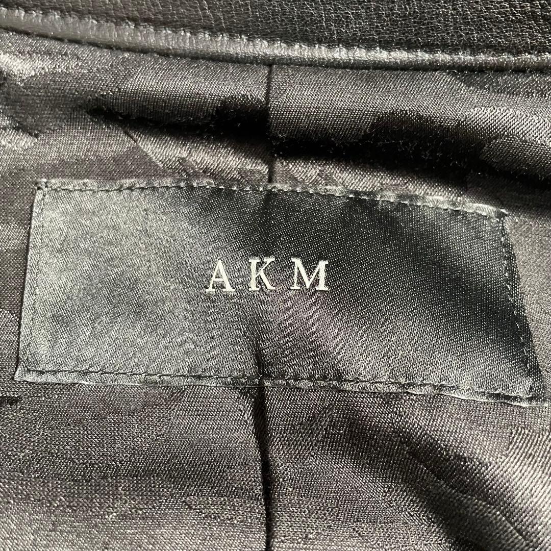 AKM レザージャケット カウハイド ダイヤキルティング スタンドカラー