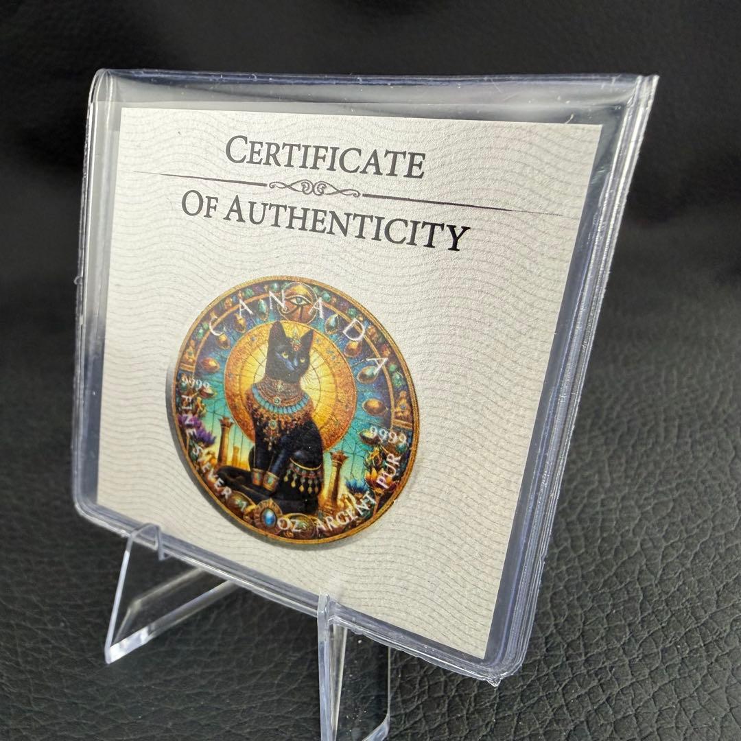 メイプルリーフ 銀貨 カラー 古代エジプト バステト 1オンス 1oz 純銀