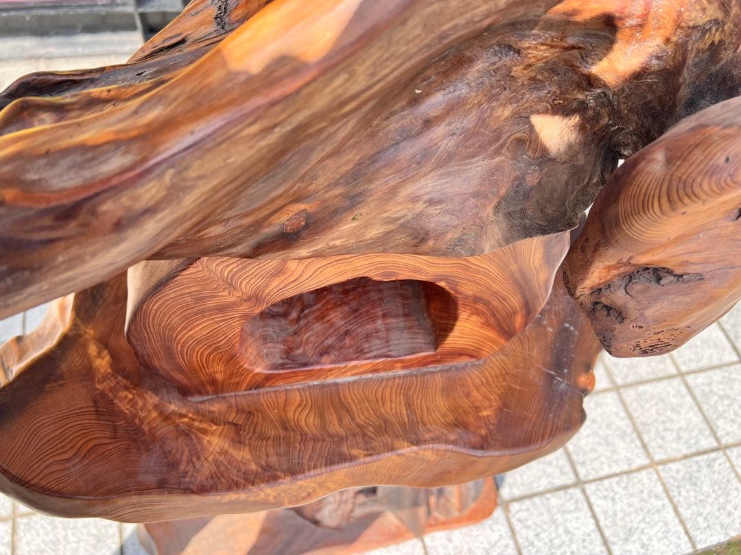 特大サイズ　アンティーク置き物　木製　花台　飾り台　インテリア