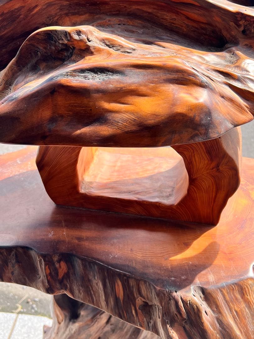 特大サイズ　アンティーク置き物　木製　花台　飾り台　インテリア