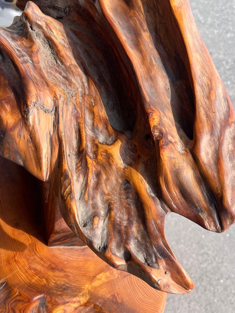 特大サイズ　アンティーク置き物　木製　花台　飾り台　インテリア