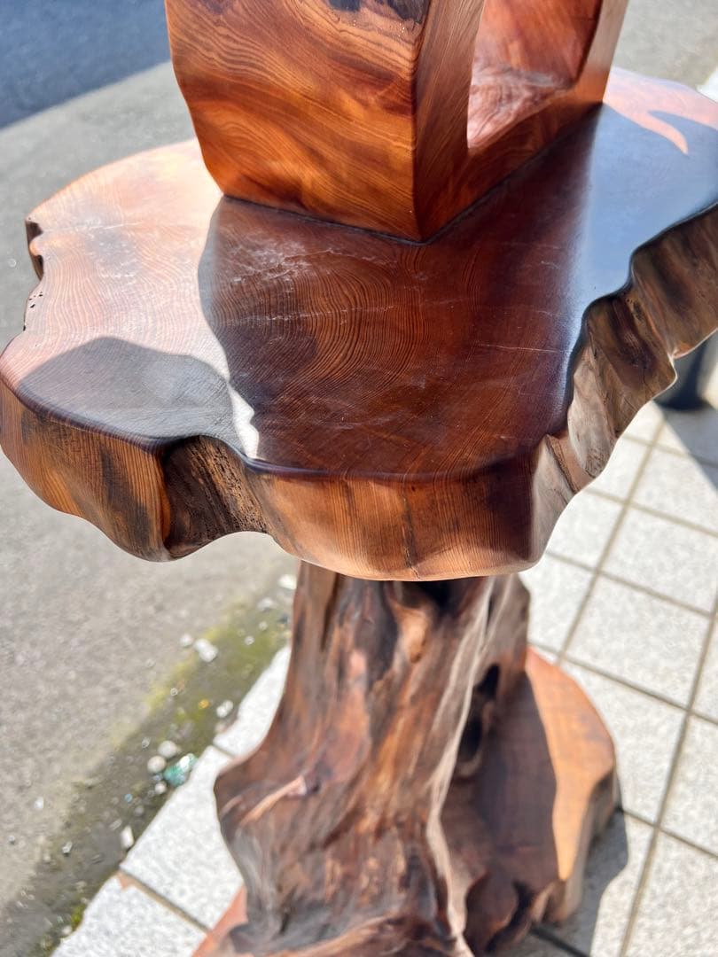 特大サイズ　アンティーク置き物　木製　花台　飾り台　インテリア