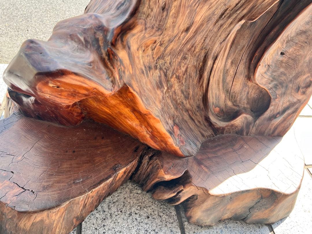 特大サイズ　アンティーク置き物　木製　花台　飾り台　インテリア