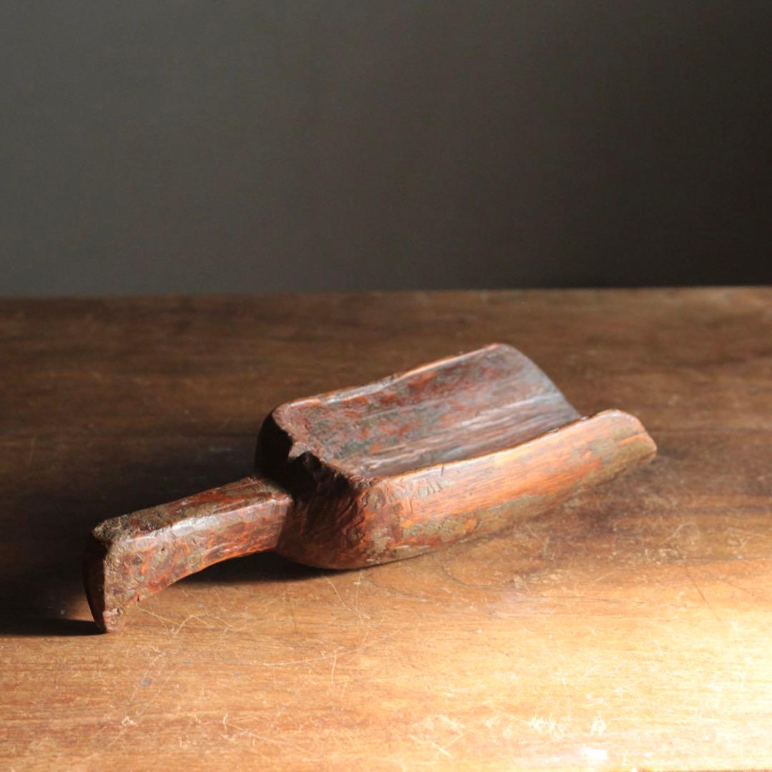 古い 穀物掬い 古道具 アンティーク オブジェ 民芸 検）李朝 東南アジア 西洋