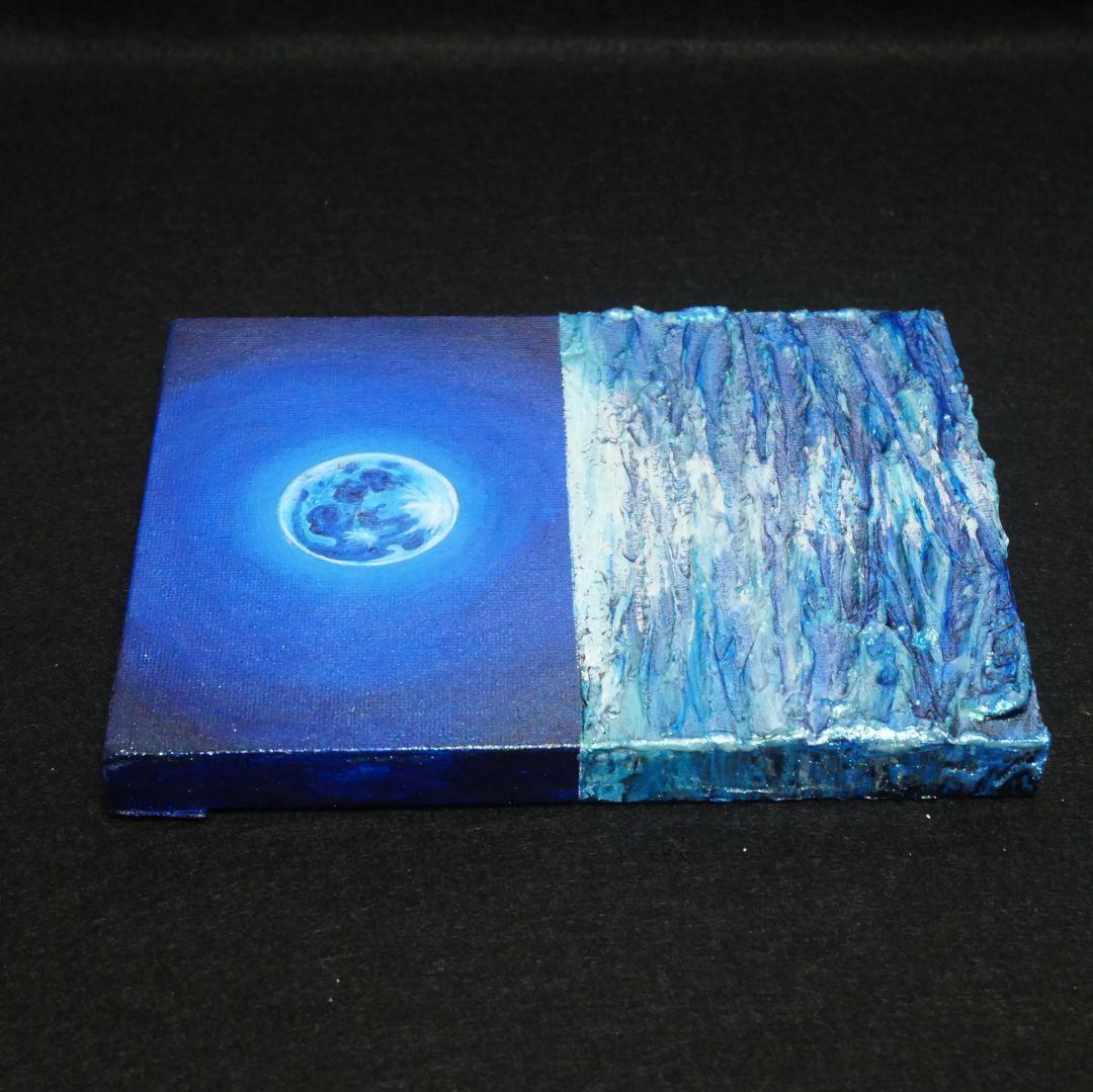 油絵 油彩 油彩画 絵 絵画【青い満月】F0号