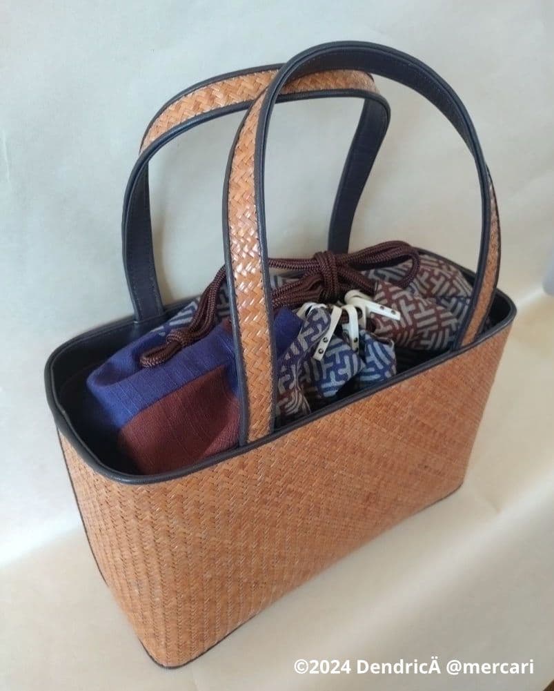 和装バッグ　網代バッグ　取り外し可　京都　小物　浴衣