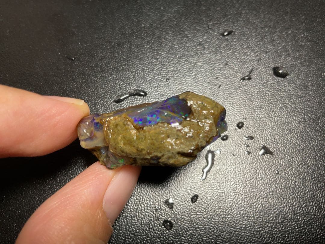 【50CT】エチオピア　オパール　原石　青　鉱物標本　ウェロ産