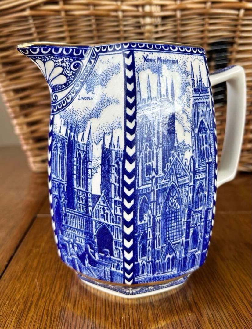 英国ティーメイカー　リントンズ　ブルーアンドホワイト　ジャグ　ピッチャー