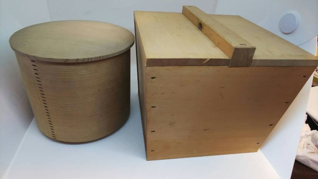 木地曲水指  木地釣瓶水指  二点