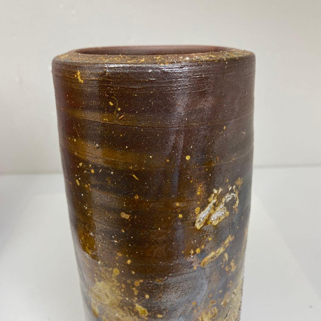 出来良　藤原雄　花瓶　共箱　高さ約25㎝　東さ7-0520①