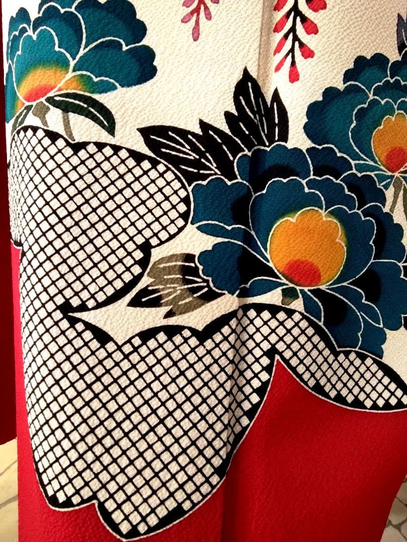 振袖フルセット、正絹紅型振袖、成人式、重ね衿、帯揚げ帯締め、西陣袋帯、襦袢