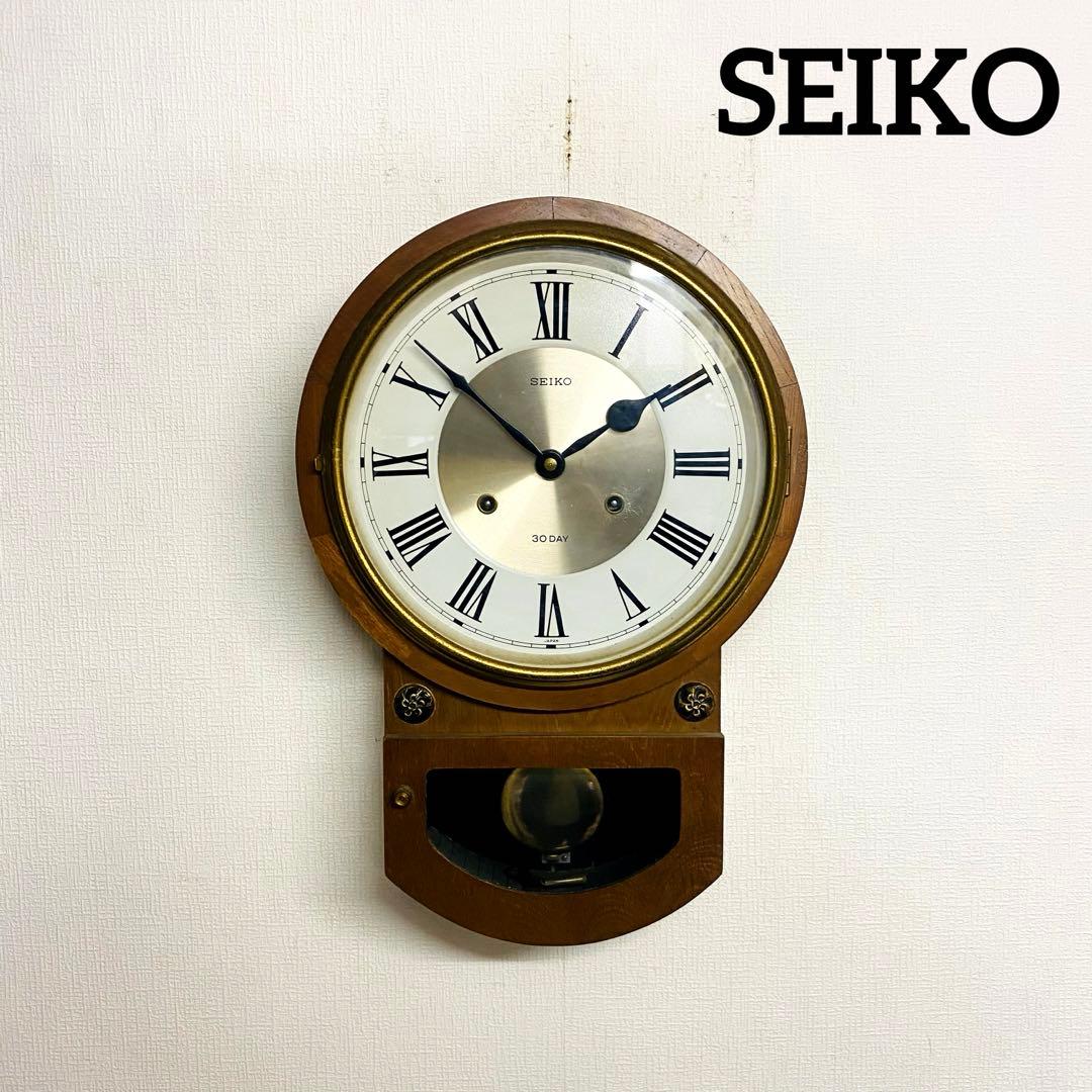 SEIKO 昭和レトロ　ゼンマイ時計　丸尾長型　30日巻　アンティーク