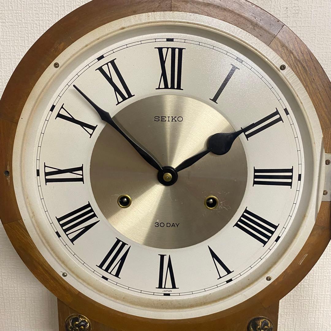 SEIKO 昭和レトロ　ゼンマイ時計　丸尾長型　30日巻　アンティーク