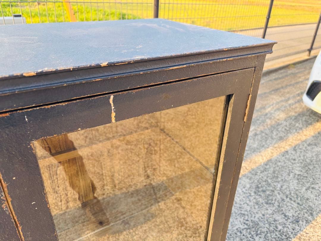 J31★関家具★ジョーカー 下台開き戸ガラス アンティーク キャビネット 両開き