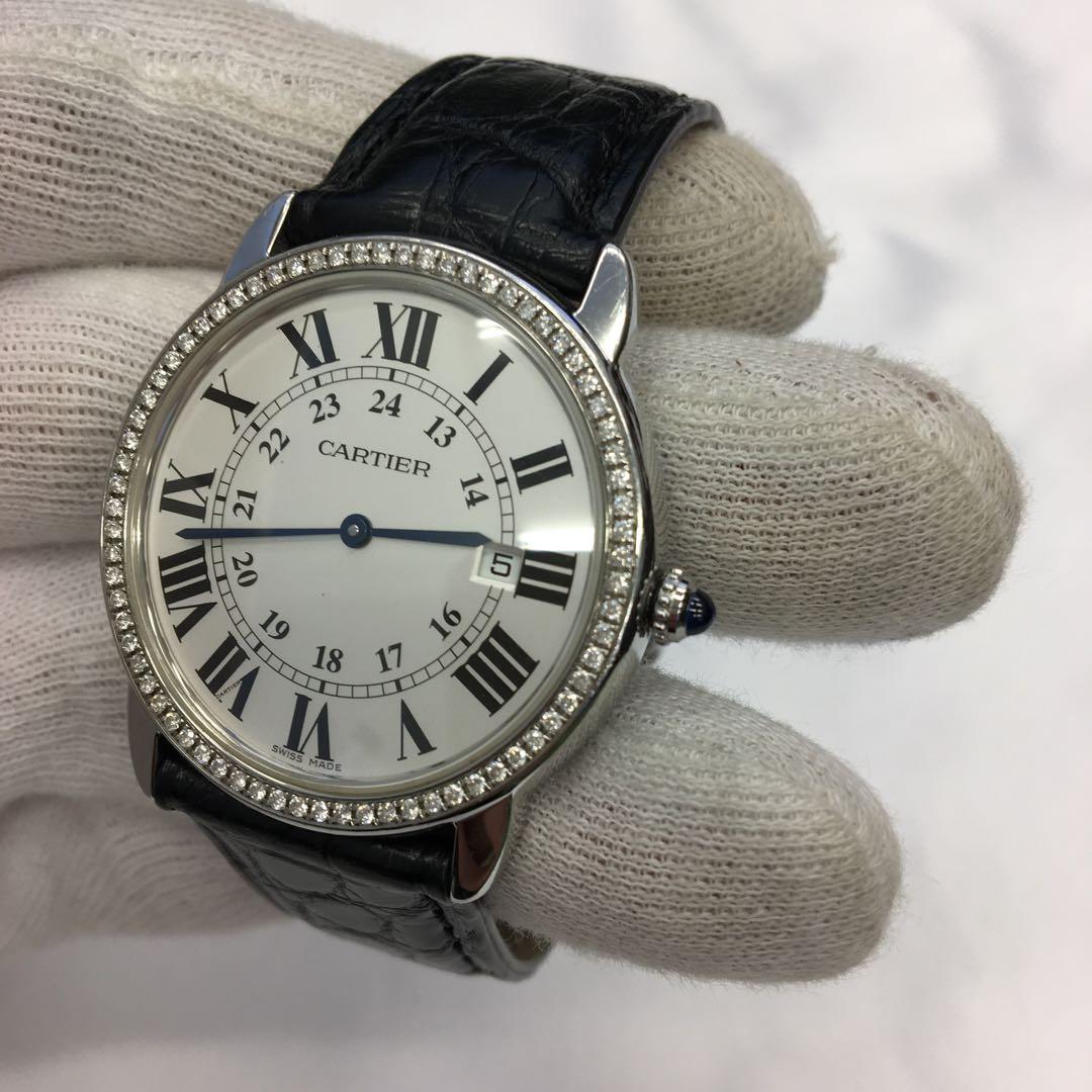 カルティエ CARTIER ロンドソロ ダイヤ クォーツ メンズ 稼働品