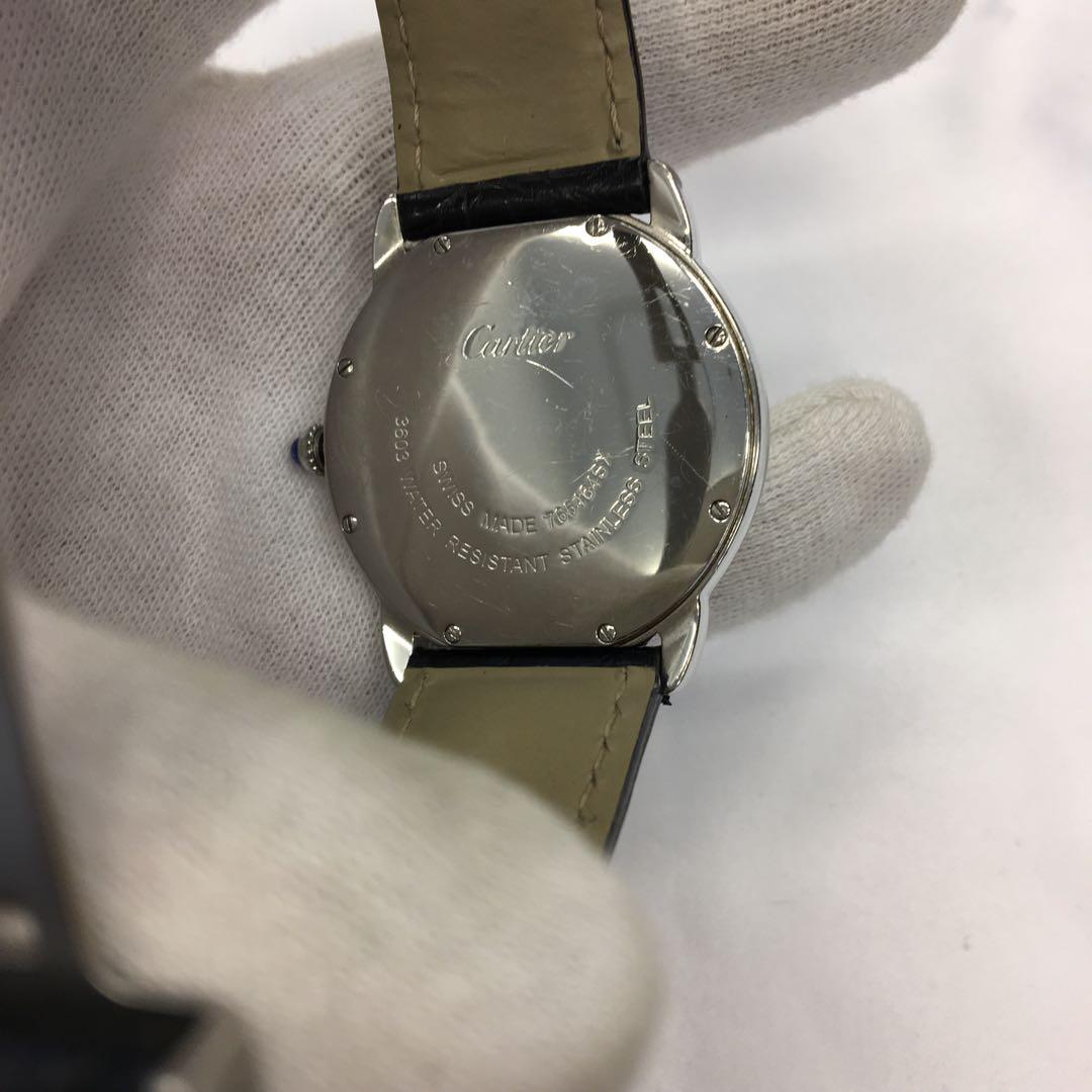 カルティエ CARTIER ロンドソロ ダイヤ クォーツ メンズ 稼働品