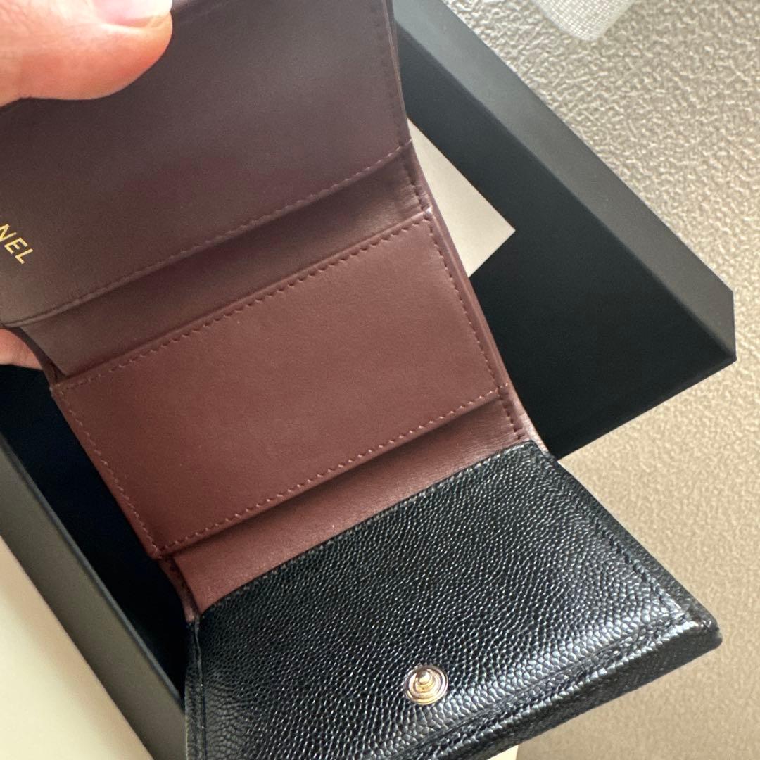 【みー】シャネルCHANEL財布ミニウォレット三つ折り財布マトラッセコン
