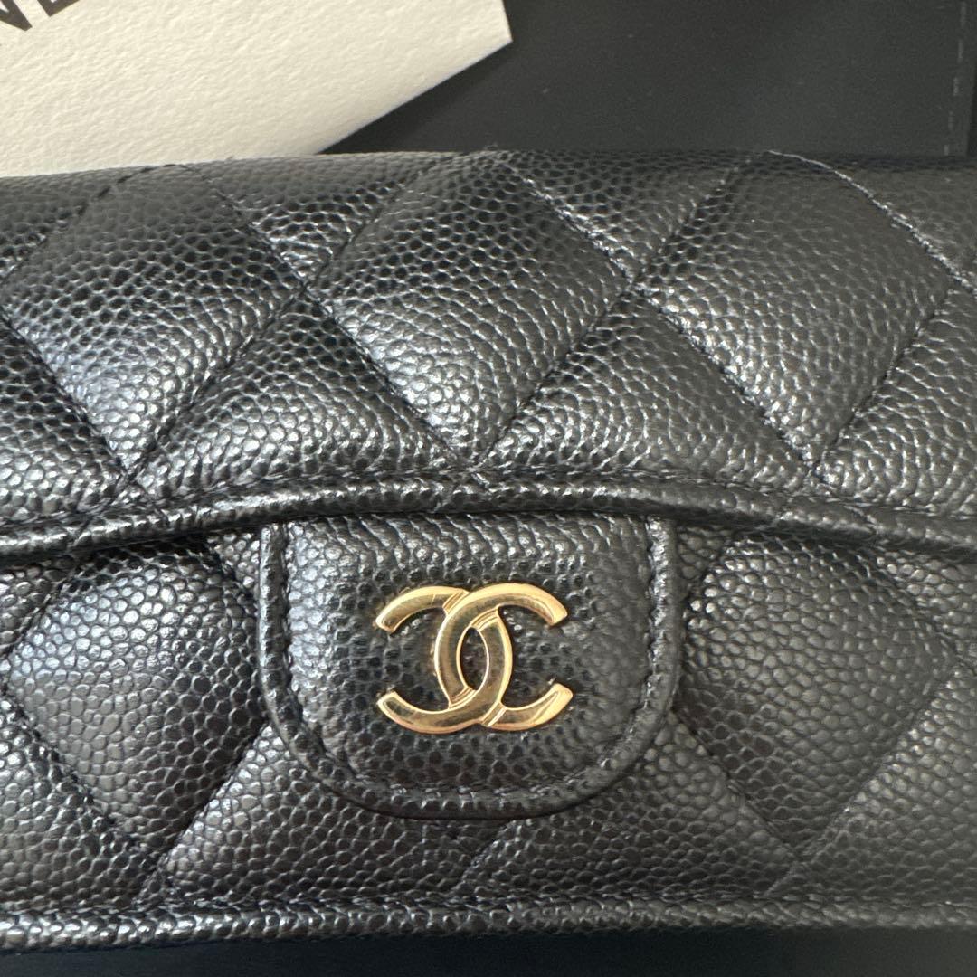 【みー】シャネルCHANEL財布ミニウォレット三つ折り財布マトラッセコン