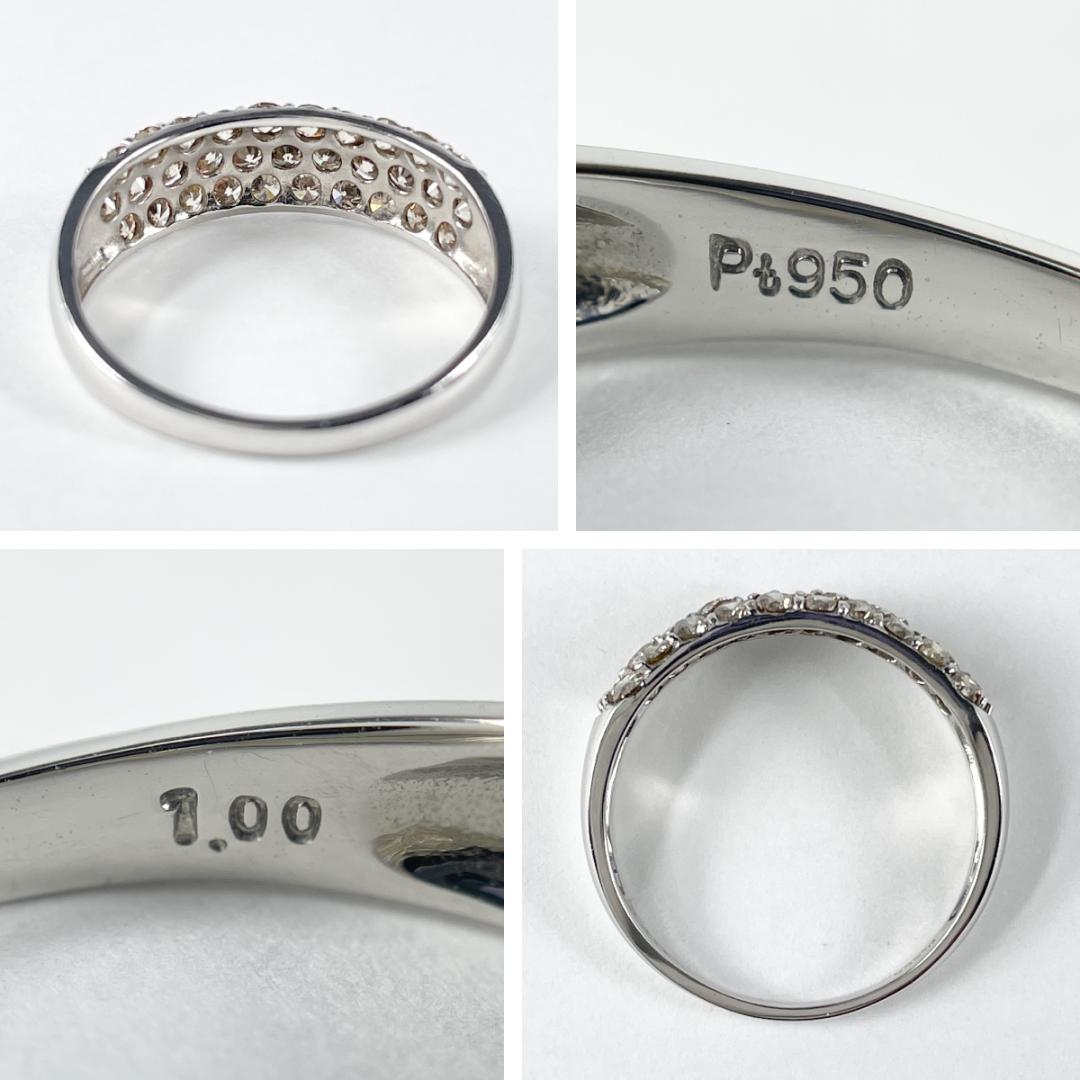 Pt950 天然ダイヤモンド 1.00ct パヴェリング