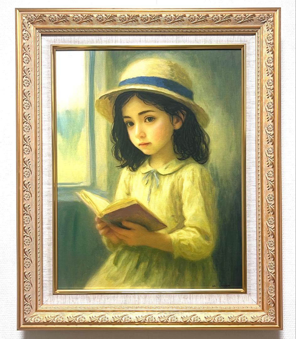 (F6号)松永美沙【幸せなひととき】表サイン有/裏共シール有/真作/油彩