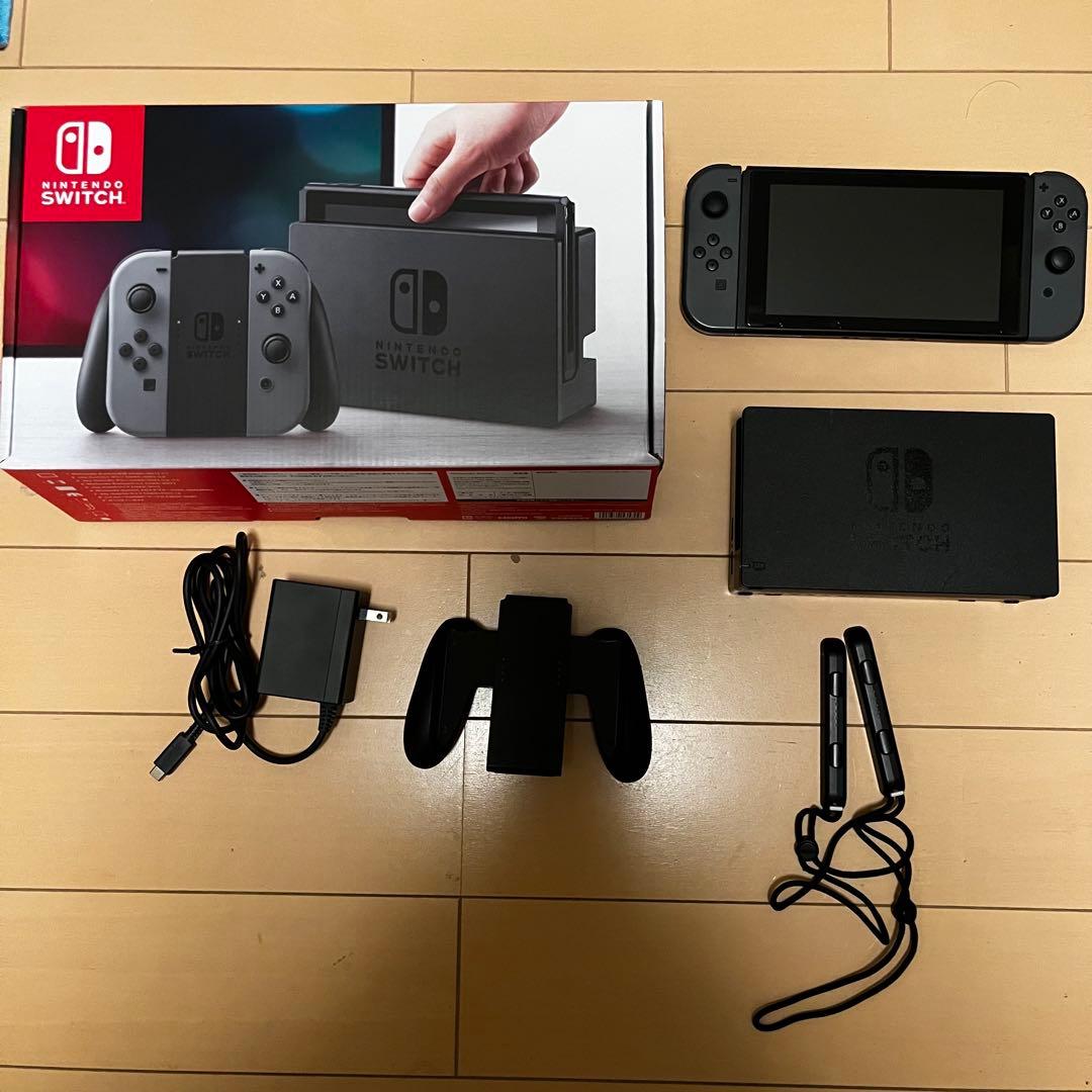 【美品】Nintendo Switch 本体 グレー バッテリー新品 初期化済
