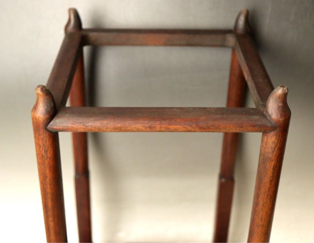 唐木　紫檀？　高足　花台　小物上げ　飾り台■