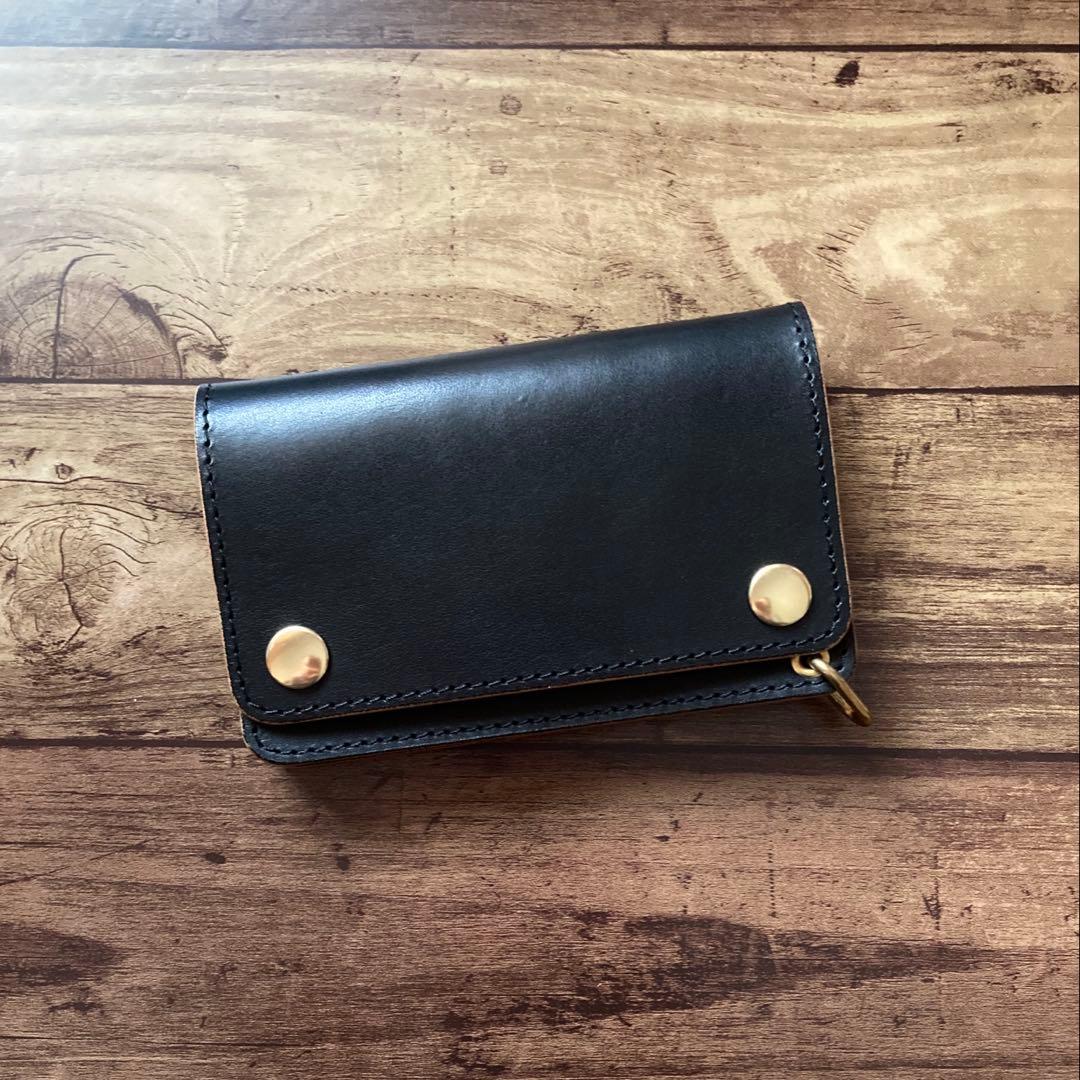 【お札を折らずに収納】国産ステアハイド トラッカーウォレット150（ミドル）3層