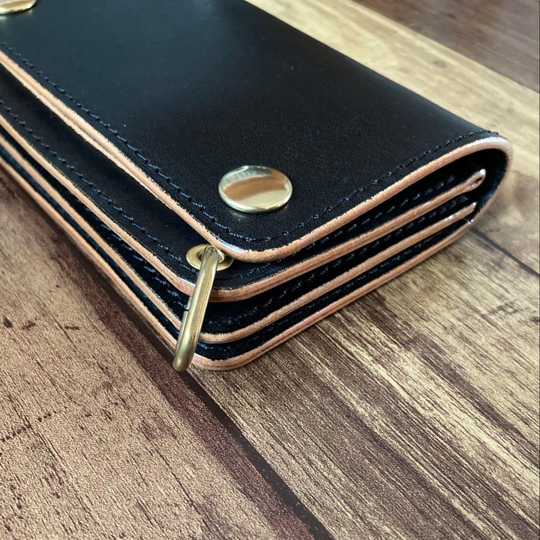 【お札を折らずに収納】国産ステアハイド トラッカーウォレット150（ミドル）3層