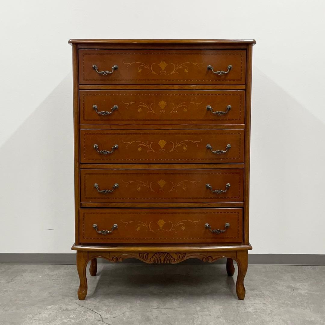 SNT1300 イタリア製 猫脚 チェスト 5段 クラシック アンティ